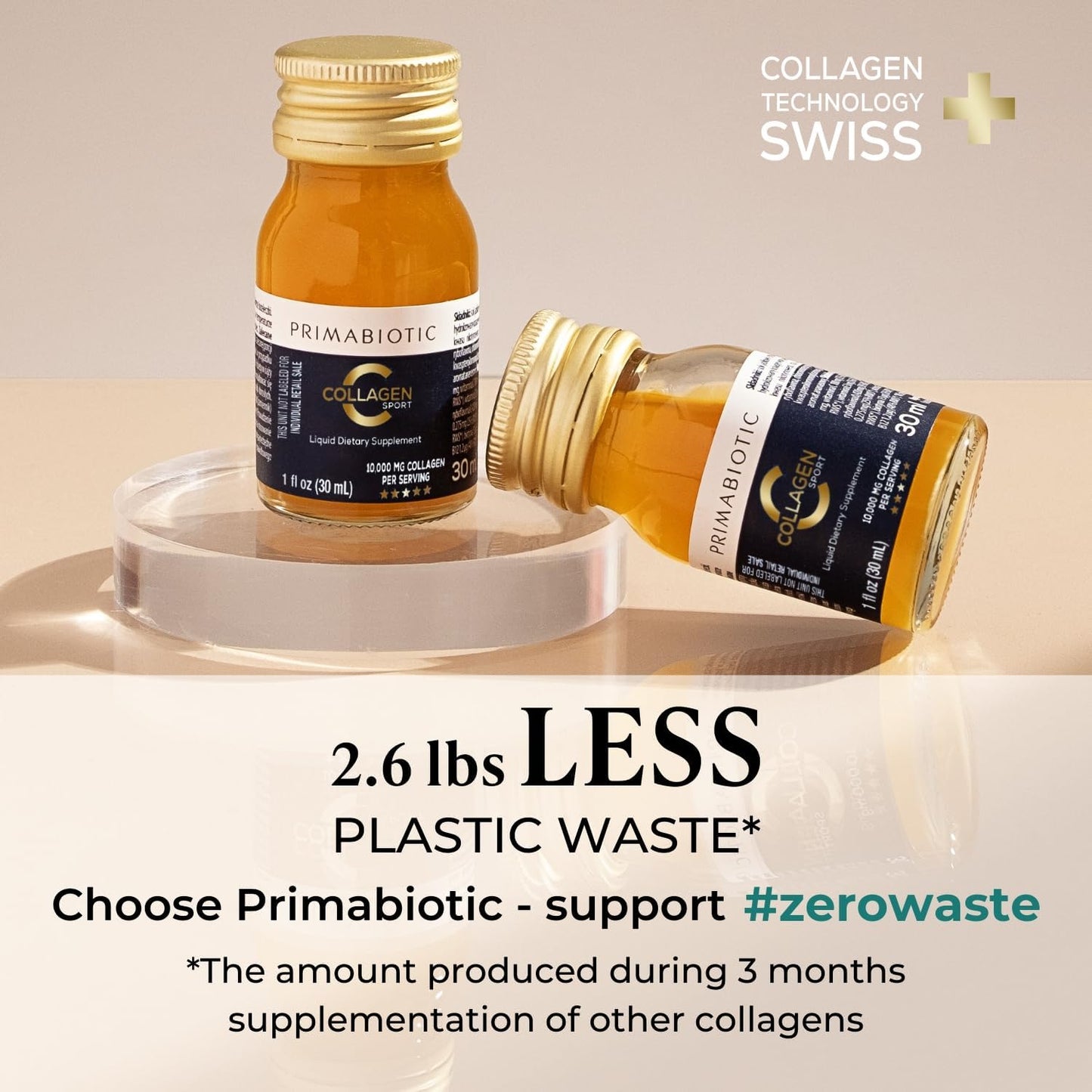 Liquid Collagen Sport- High Collagen Content [10,000 Mg] Per Serving - Hydrolyzed Collagen Drink and 12 Vitamins Orthosilicic Acid | Helps Bone Health, Hair, Nails | (30 Bottles x 30 ML)