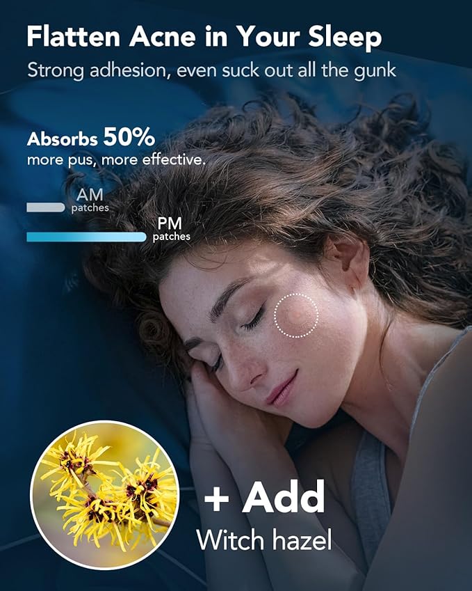 LitBear Acne Pimple Patches- Day and Night 4 Sizes 180 Dots Thin & Thick Hydrocolloid Patches with Witch Hazel, Tea Tree & Calendula Oil, Extra Adhesion for Face Zit Patch Dots (Pack of 2)