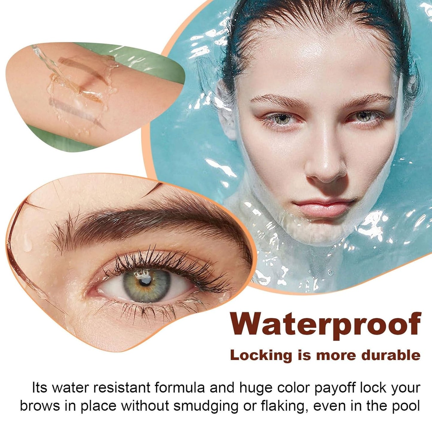 Tattoo Peel Off Eyebrow Gel Tint, Long Lasting Brow Tint, Transfer Proof and Waterproof Tint Peel Off Brow Gel, Last Up to 3 Days, For Fuller & Defined Brows Makeup, Gray Brown