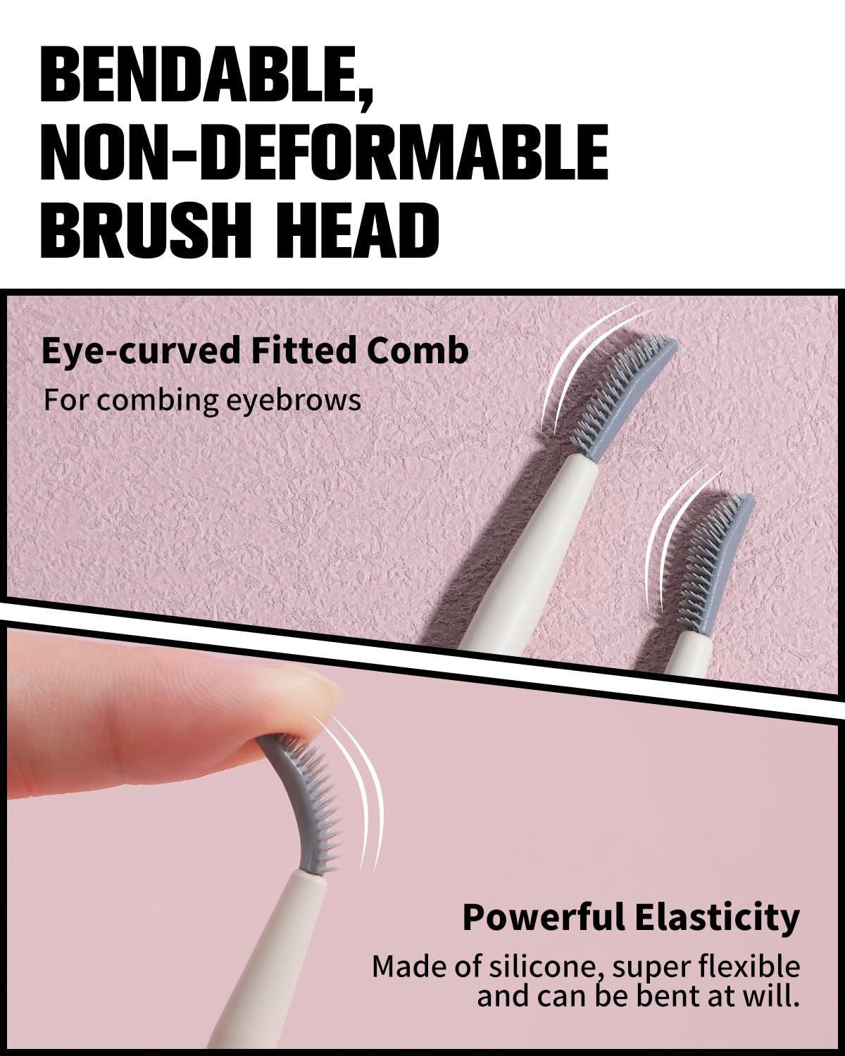 EIGSHOW Dual-Ended Precision Eyebrow Brush and Comb for Eyeliner Lining, Sculpting Brows, Professional Eye Makeup Tools (D109B)