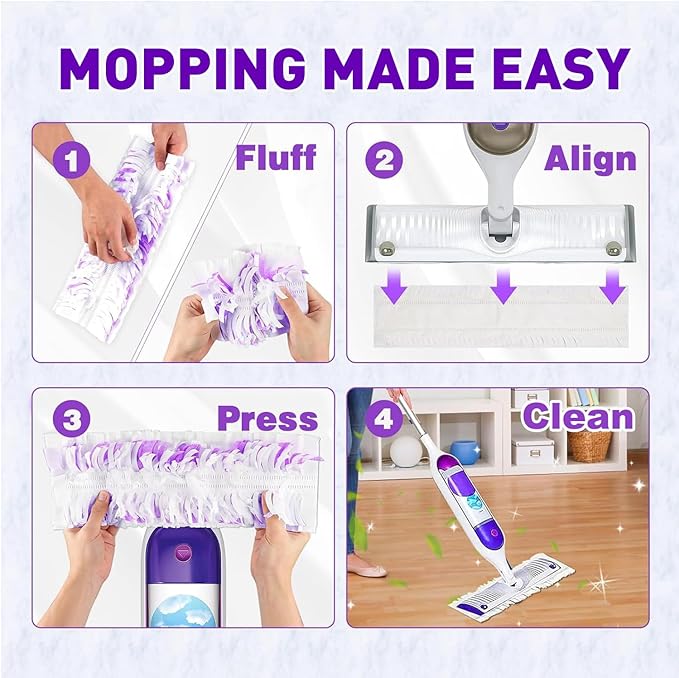 30 Count Power Mop Pads Refills for Swiffer PowerMop Multi-Surface Mopping Pad Disposable Replacement Compatible with PowerMop, Safe on All Finished Floors.