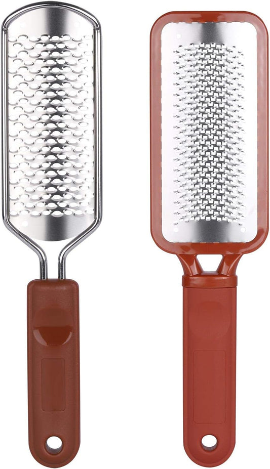 2 Pieces Colossal Foot Rasp Foot Files Callus Remover Foot Scrubber, Stainless Steel Feet Grater Heel File Foot Pedicure Tools for Dry Cracked Heels