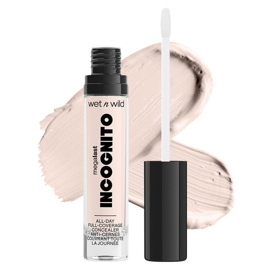 wet n wild Mega Last Incognito All-Day Full Coverage Liquid Matte Concealer, Fair Beige, 0.18 Ounce