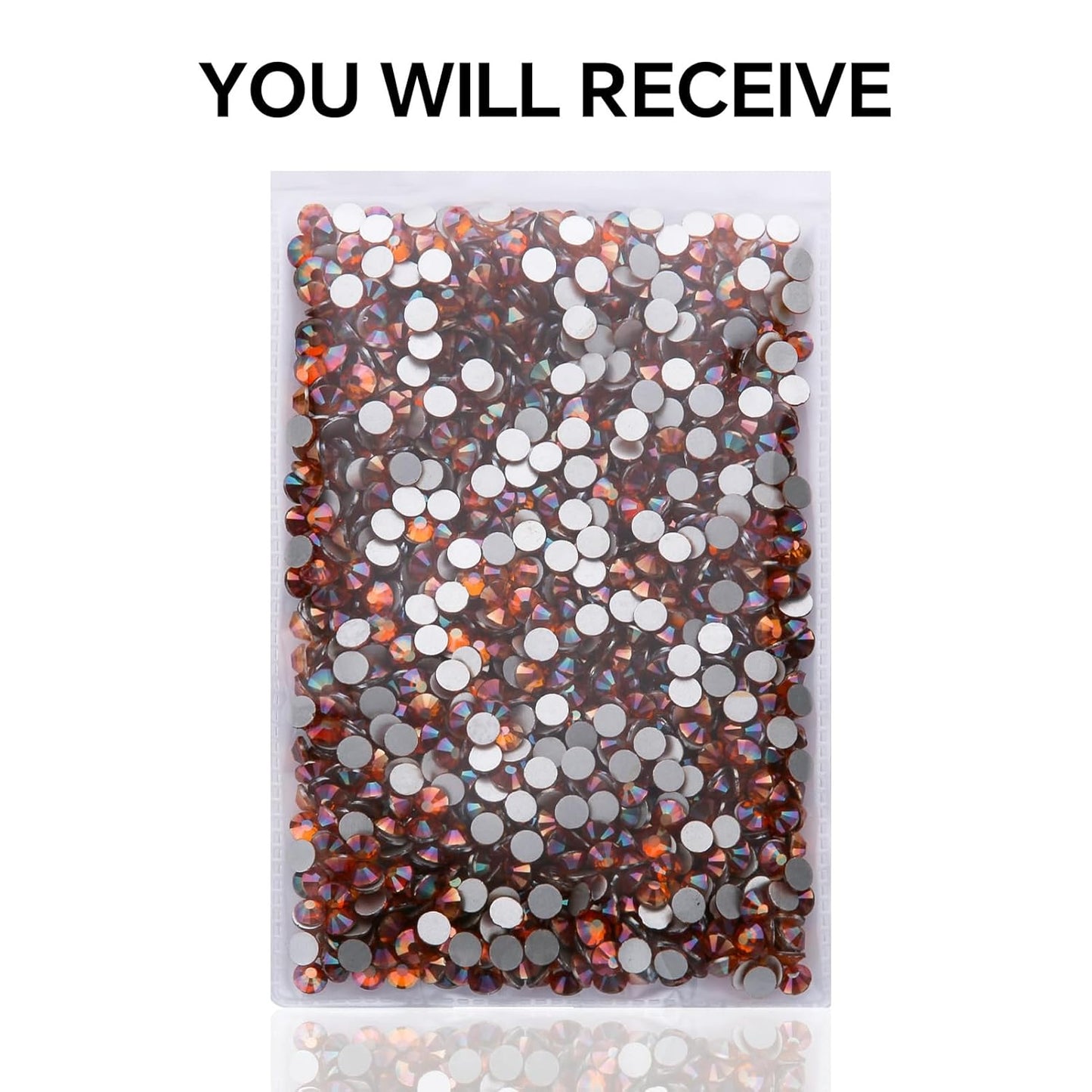 288Pcs Amber Crystal Rhinestones,Glass Flatback Rhinestones Gemstones for Nail Face Makeup Art Crafts Clothes Decoration - (SS30,6.5mm, Amber)