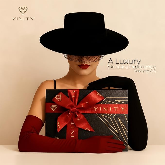 Luxury Anti-Aging Skincare Gift Set – 6-Step Facial Routine + Patented Sonic Face Cleansing Brush | Retinol, Vitamin C, Collagen, Snail Mucin, Active Charcoal | Perfect Premium Gift for Women