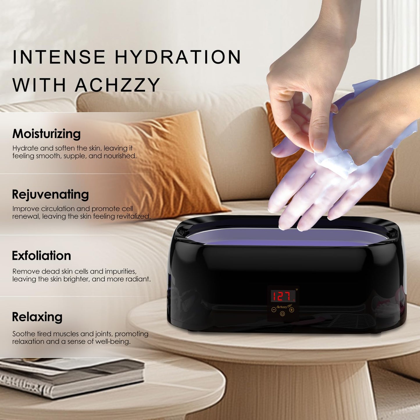 4000ml Paraffin Wax Machine for Hand and Feet - Professional Wax Warmer with 200W Thermal Core, LED Real-time Temp Control & 167°F Rapid Melting, Intense Hydration with Hand Wax Paraffin Bath