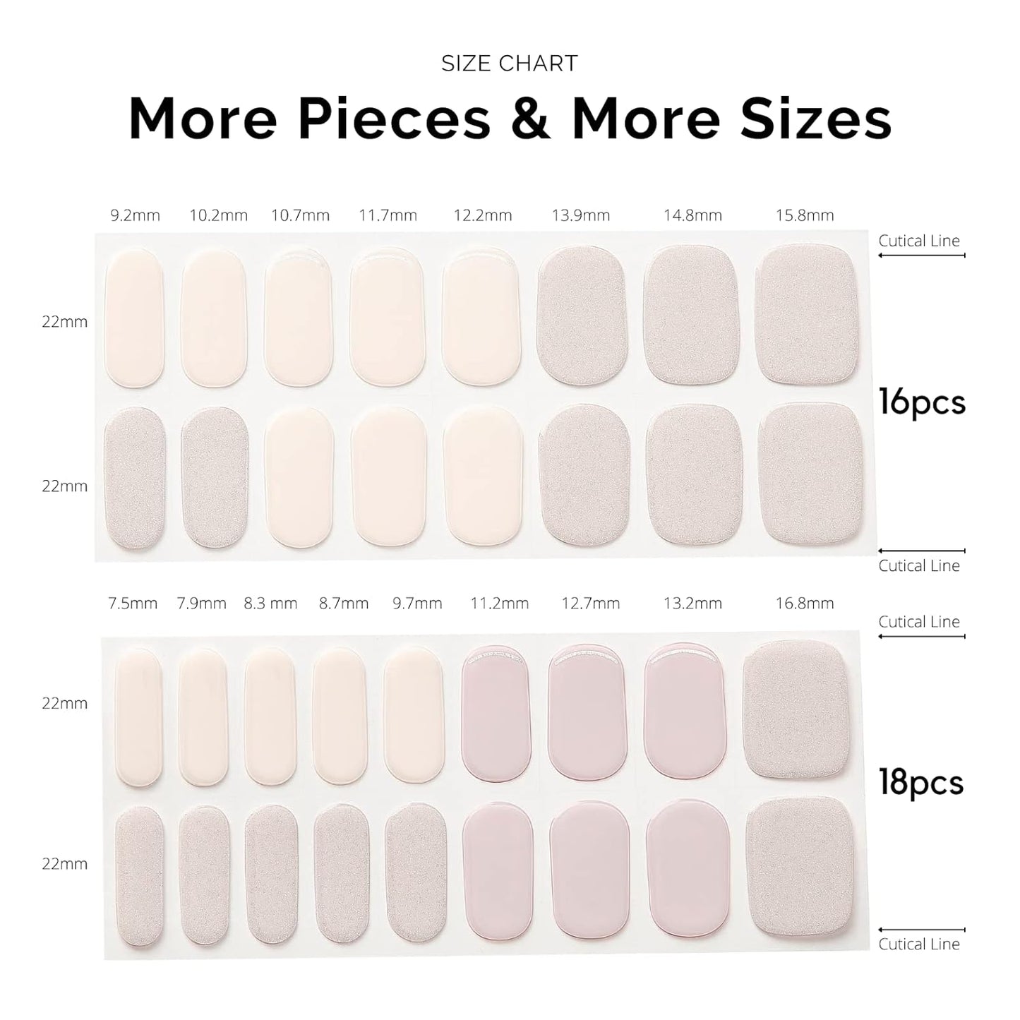 NAILOG Semi Cured Gel Nail Strips, 34 pcs Salon-Quality Gel Nail Stickers, Long Lasting Nail Wraps for Women with Soft Gel Finish | Isabelle