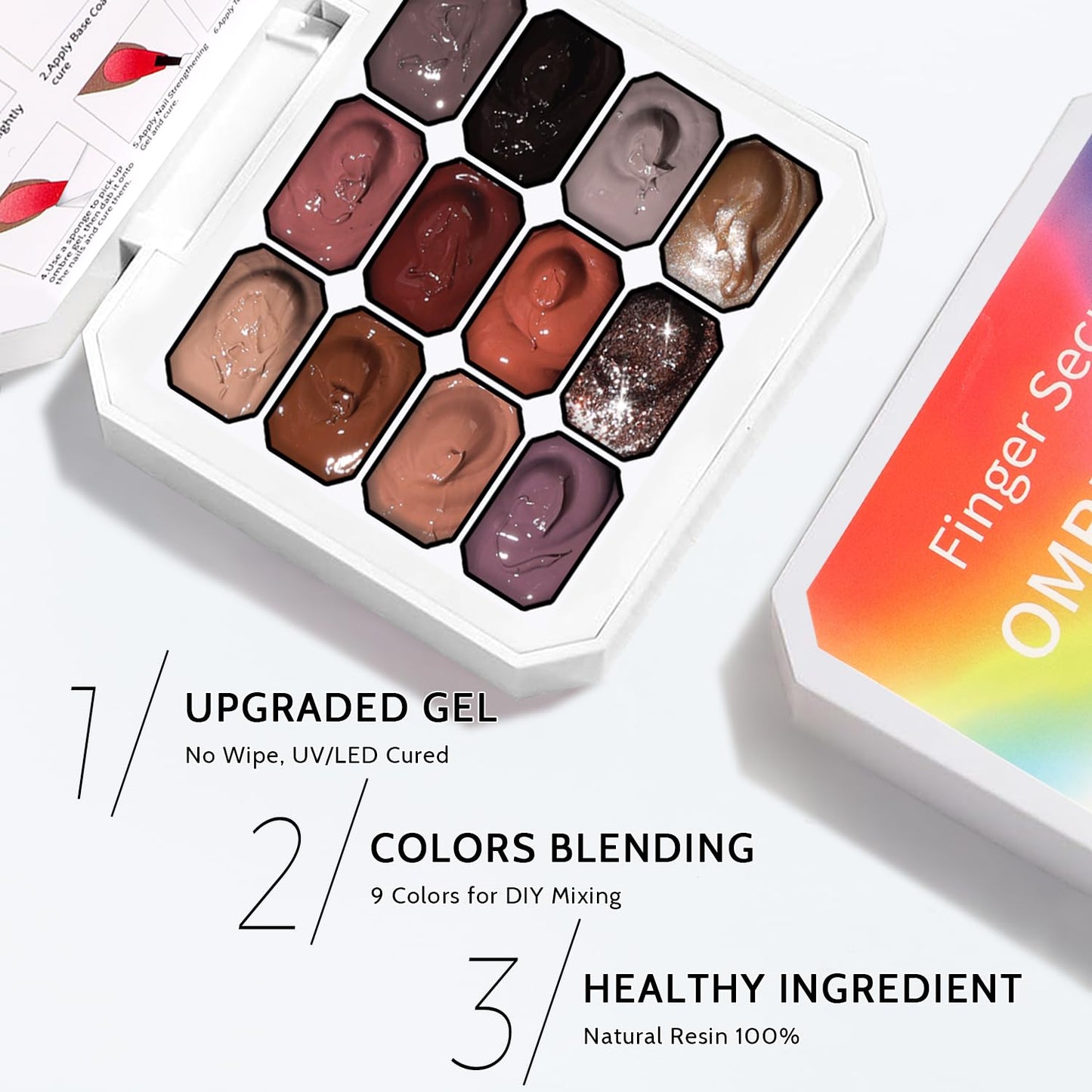 Sponge Pat Paint Nail Gel, Ombre Nails Gradient Gel Nail Blush Blooming Aura Nails Drawing Stripper Floral Painting DIY Nail Art, No Wipe, UV/LED Curing (12 Colors C)