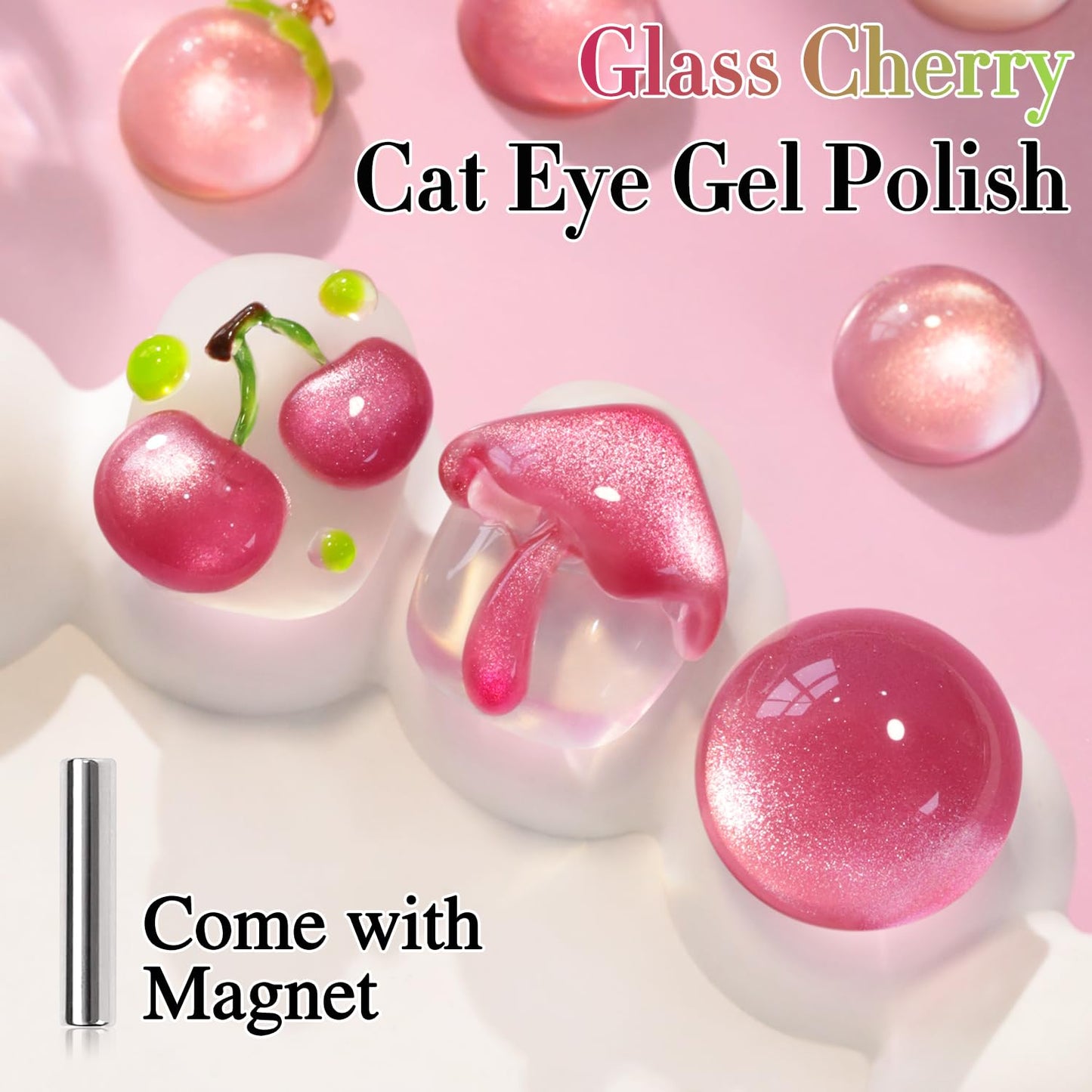 Double Rhythm 0.5 OZ Cat Eye Gel Polish with Magnet 15ML Holographic Glitter Shimmer Translucent Jelly Color Magnetic Nail Polish Salon DIY at Home (Peach Purple-MC1208)