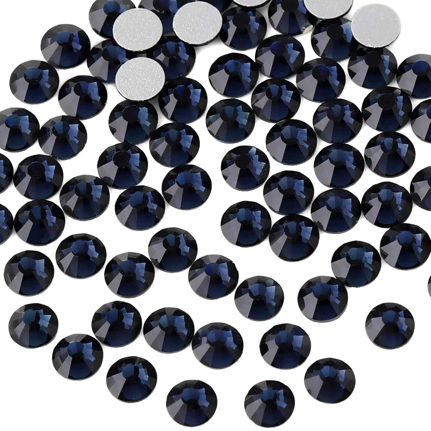 beadsland Flat Back Crystal Rhinestones Round Gems for Nail Art and Craft Glue Fix, Montana(2.9-3.0mm) SS12/1440pcs