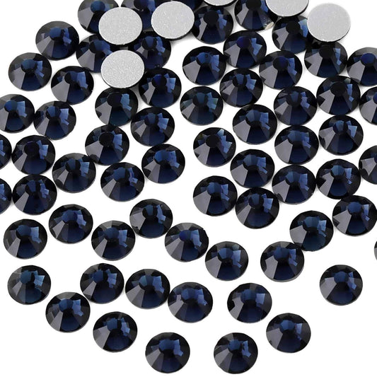 beadsland Flat Back Crystal Rhinestones Round Gems for Nail Art and Craft Glue Fix, Montana(2.9-3.0mm) SS12/1440pcs