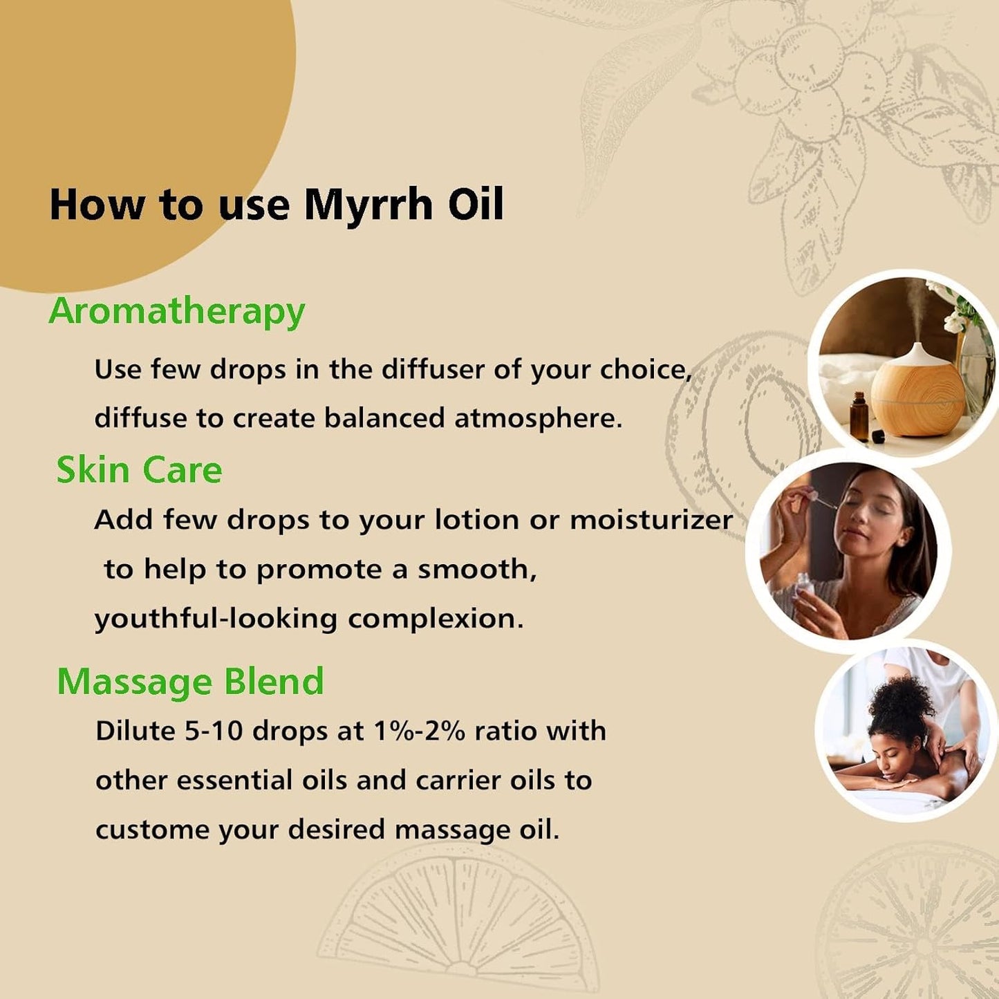 Myrrh Essential Oil, 100% Pure Myrrh Oil for Skin Care, Home Oil Diffuser, Homemade Recipes - 100ml