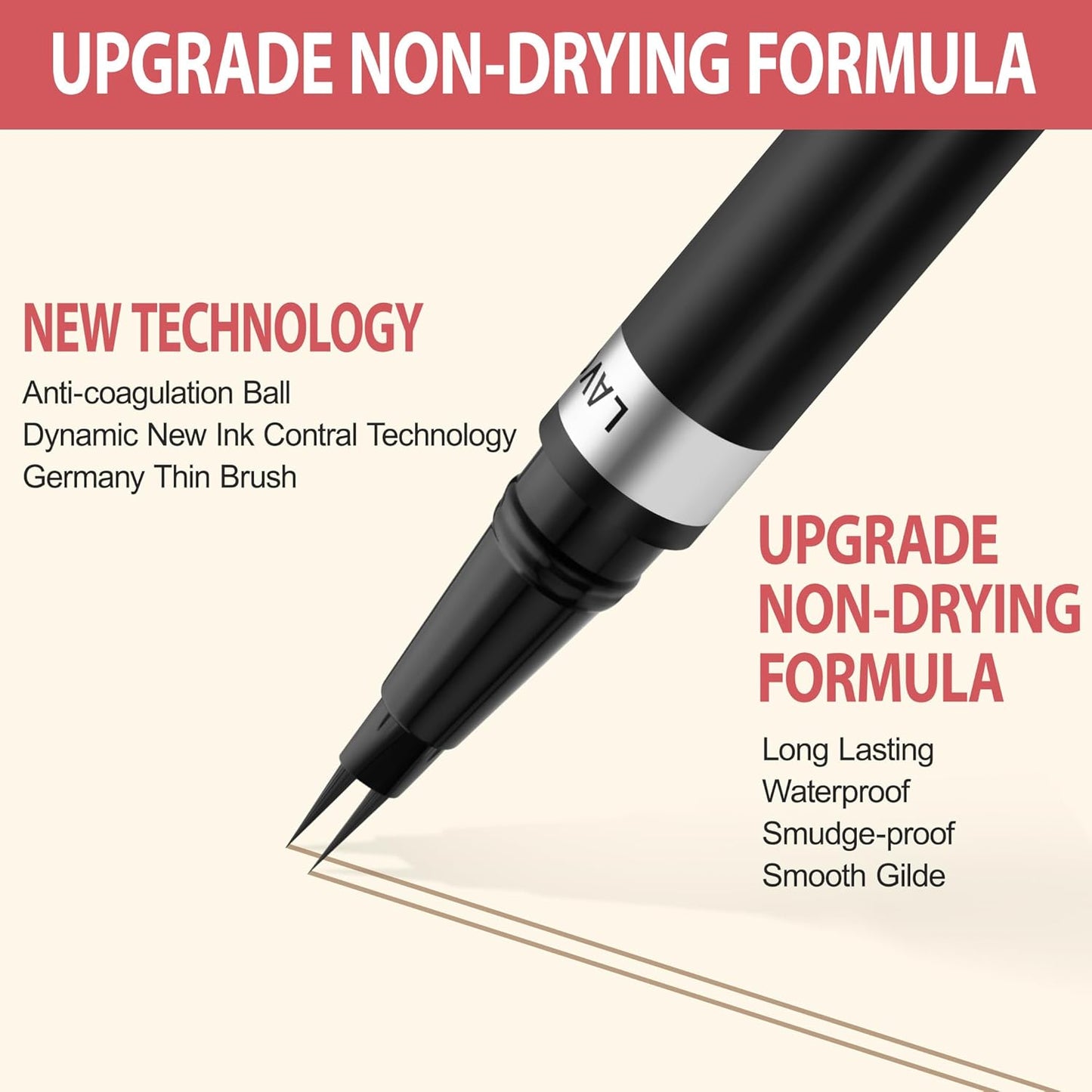 LAVONE Hair-Like Eyebrow Pen Makeup kit, Eyebrow Pencils for Women with Waterproof Microblading Eyebrow Pencil, Eyebrow Pomade, Eyeliner and Eyebrow Brush, Create Full, Natural Brows,Taupe