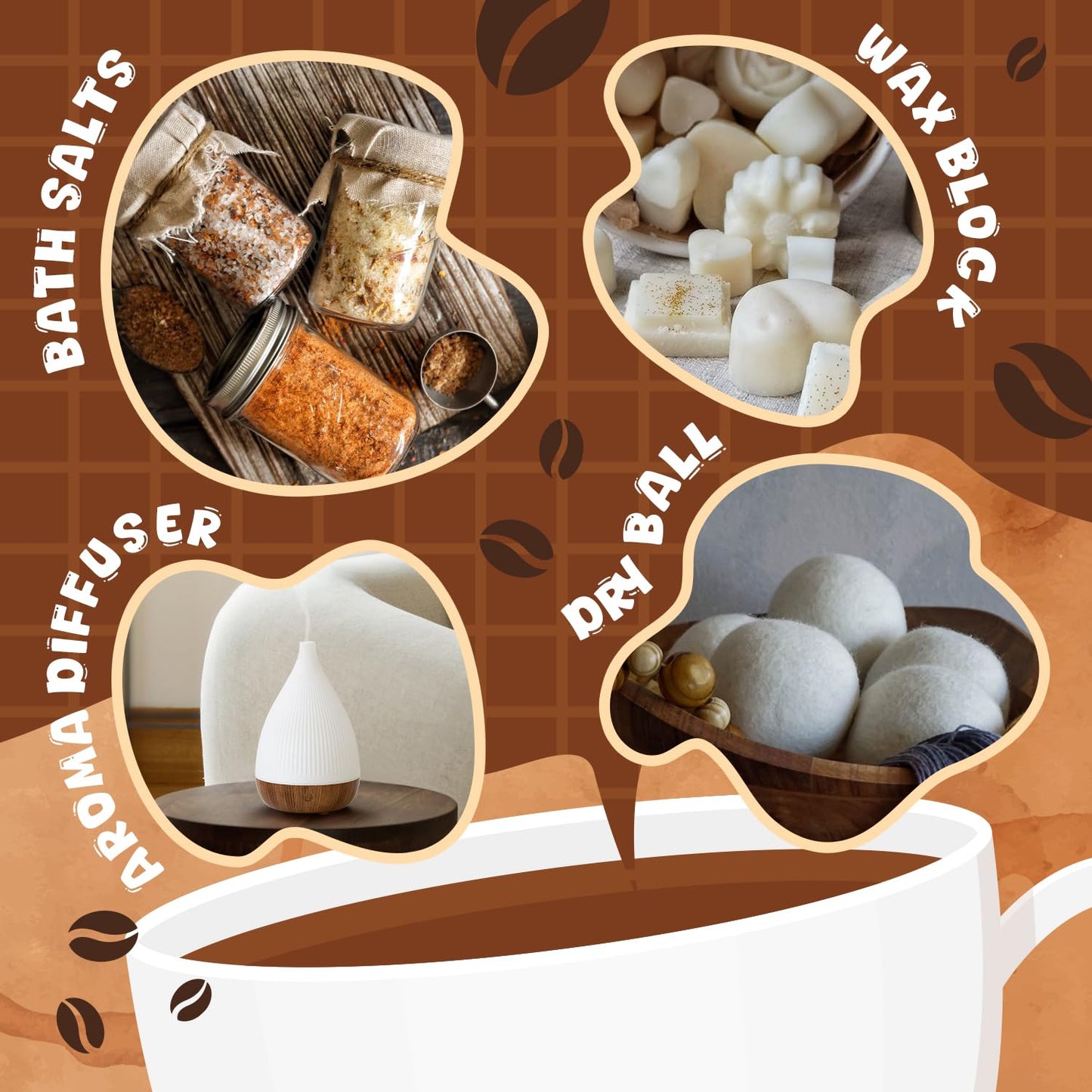 Coffee Fragrance Oils Set, Essential Oil for Diffuser, Diffuser Oil, Use for Soap Candle Making,Caramel Apples, Pumpkin Pie, Candy Corn, Halloween Cookies, Popcorn Balls, Snickers Bars