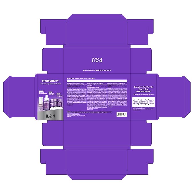 BIOHEAL BOH Probioderm 3D Lifting Skincare Set | Anti-Aging Face Moisturizer Night Cream, Ampoule & Facial Serum Spray | Korean Skin Care Kit for Firming & Hydration | K Beauty Gift Set for Women
