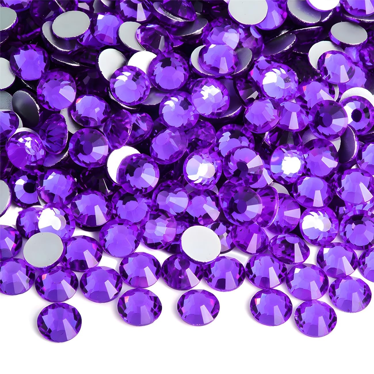 Flatback Rhinestones Round Gems for Nails Art and Crafts 2000Pcs SS16 4mm Glitter Crystals Stone DIY Bags Clothes Shoes (Dark Purple)