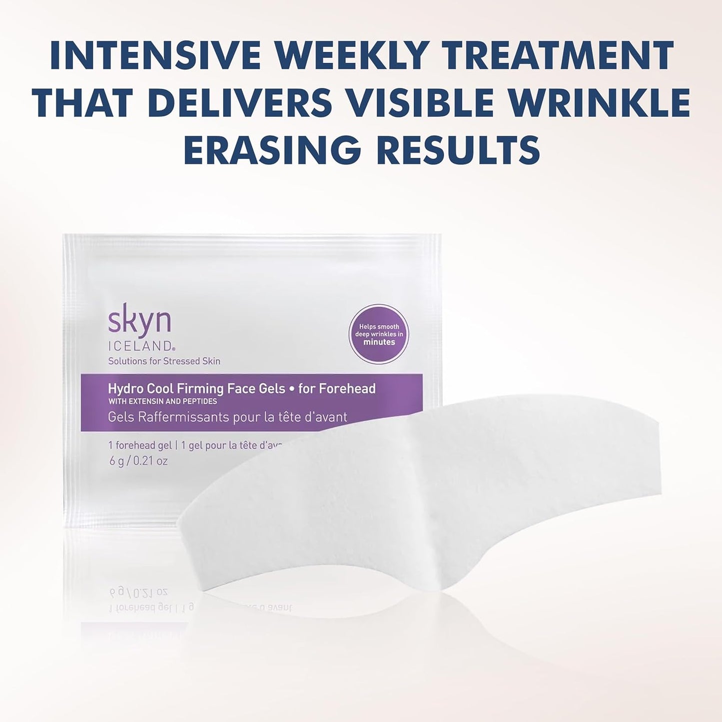 Skyn ICELAND Hydro Cool Firming Forehead Patches, 10 Minute Smoothing Treatment with Peptides and Hyaluronic Acid, All Skin Types, 4 Patches
