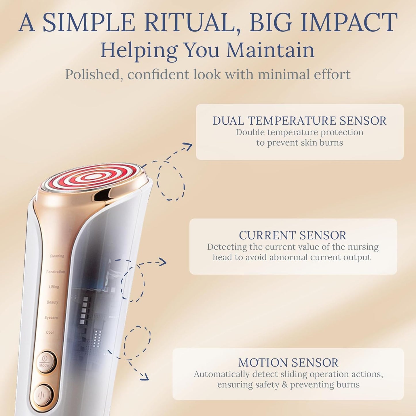 Skin Firming Facial Massager, 6-in-1 Beauty Device for Home Use, 5-Level Skin Rejuvenation and Toning Tool for a Radiant Glow