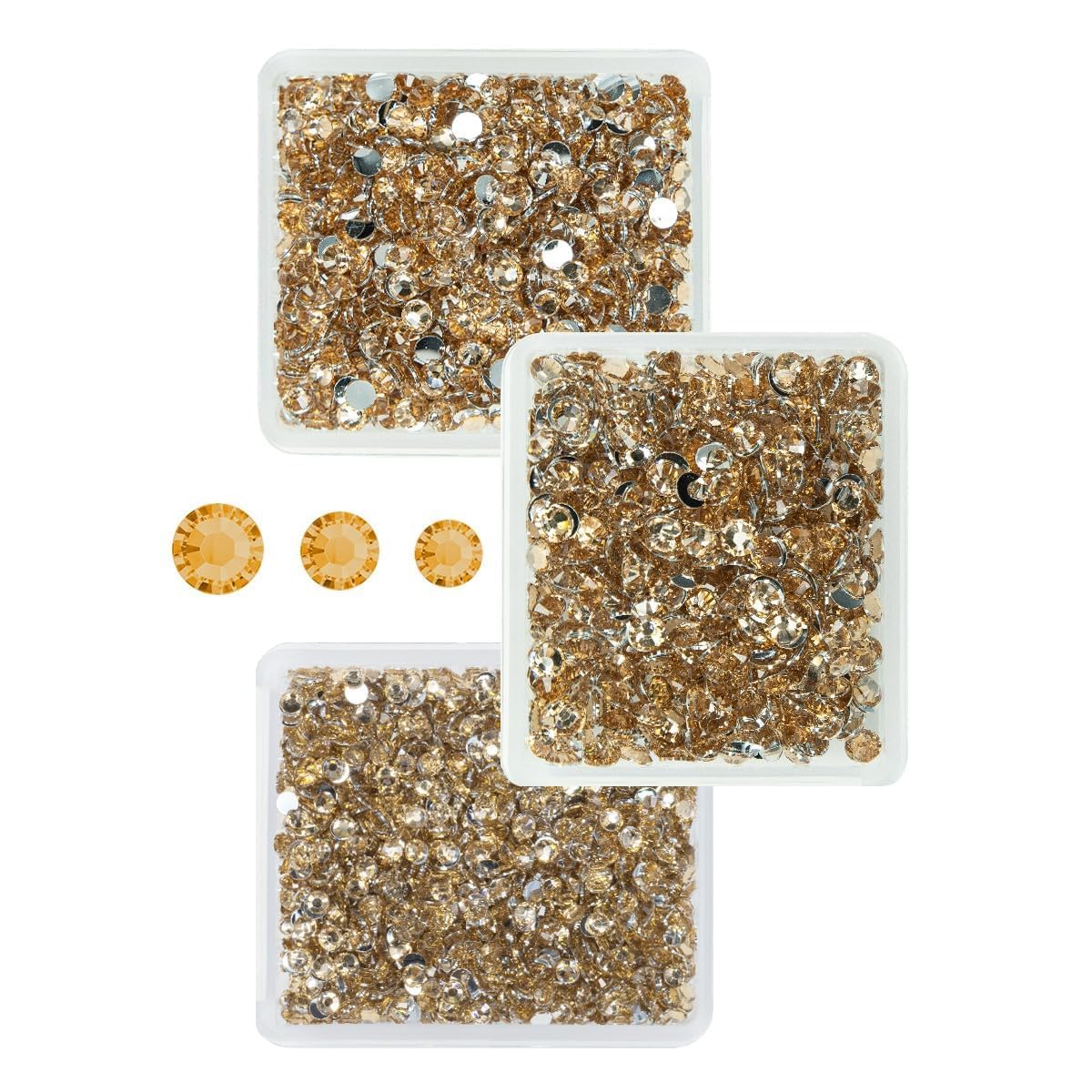 Champagne Crystal Resin Rhinestones for Crafting 3mm 4mm 5mm Golden Flatback Stones Diamonds Crystals Gems Charms for Nails Face Eyes Makeup Body Tumblers Bottles Mugs DIY Crafts Clothes Shoes