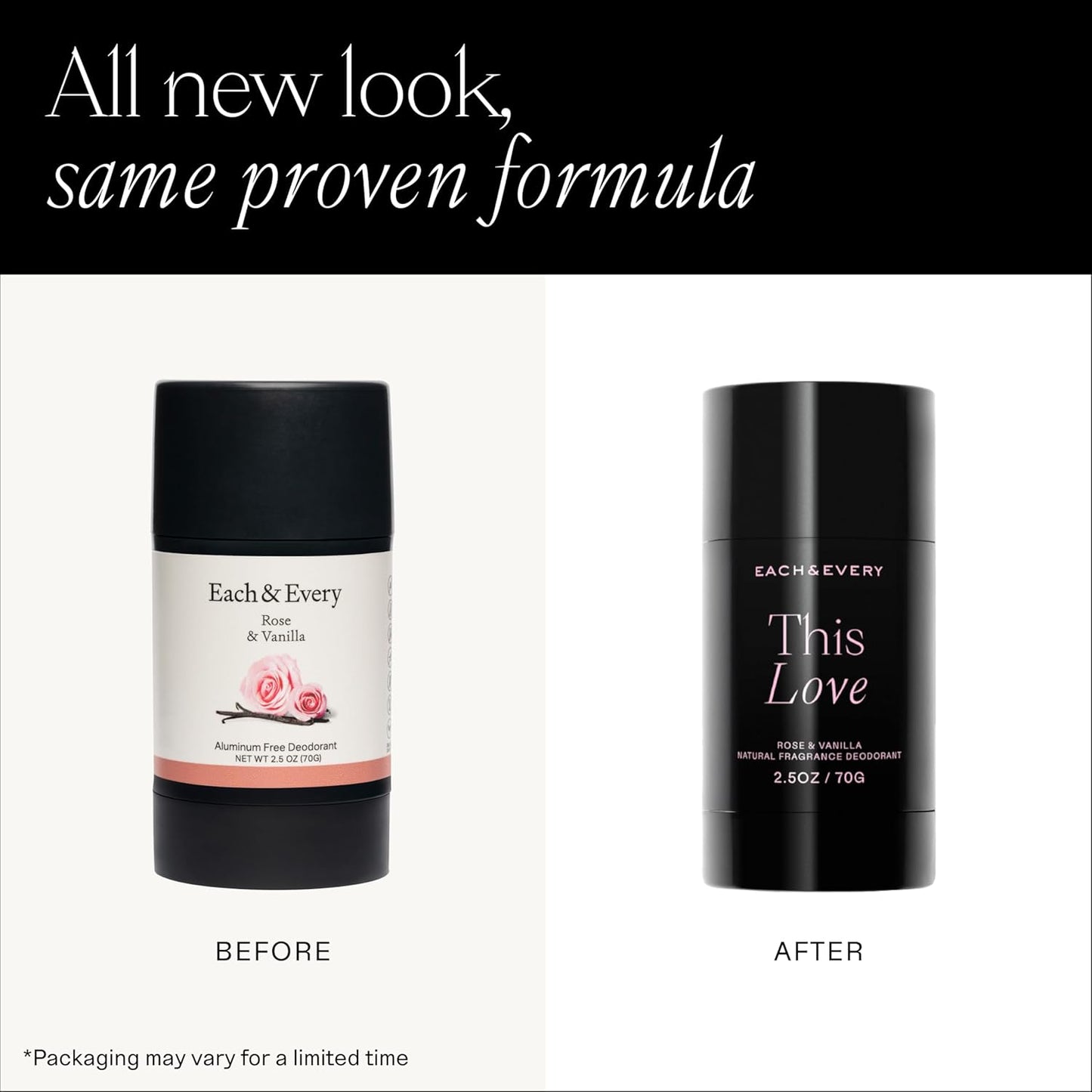 Each & Every Aluminum Free Deodorant for Women & Men, Rose & Vanilla - All Natural Deodorant for Sensitive Skin, EWG Verified - Clean, Baking Soda-Free, Plant-Based Fragrance - 2.5oz, 2 Pack