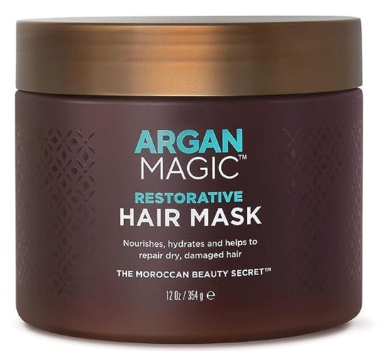 Argan Magic Restorative Hair Mask - Protein Rich Conditioning Hair Mask that Hydrates, Restores And Repairs Damaged Hair | Made in USA, Paraben Free, Cruelty Free (12 oz)