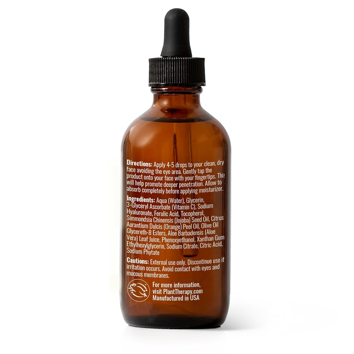 Plant Therapy Facial Serum with Vitamin C & Hyaluronic Acid 4 oz with Hyaluronic Acid, Ferulic Acid, and Vitamin E, Reduces the Appearance of Fine Lines & Wrinkles