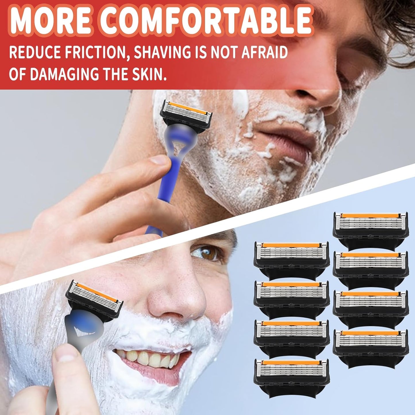 Men's 24-Count 5-Blade Razor Refill Cartridges - Compatible with ProGlide Flexball & Other Major Razor Systems - Premium Wet Shave Replacement Blades for Smooth, Precise Results - Bulk Value Pack