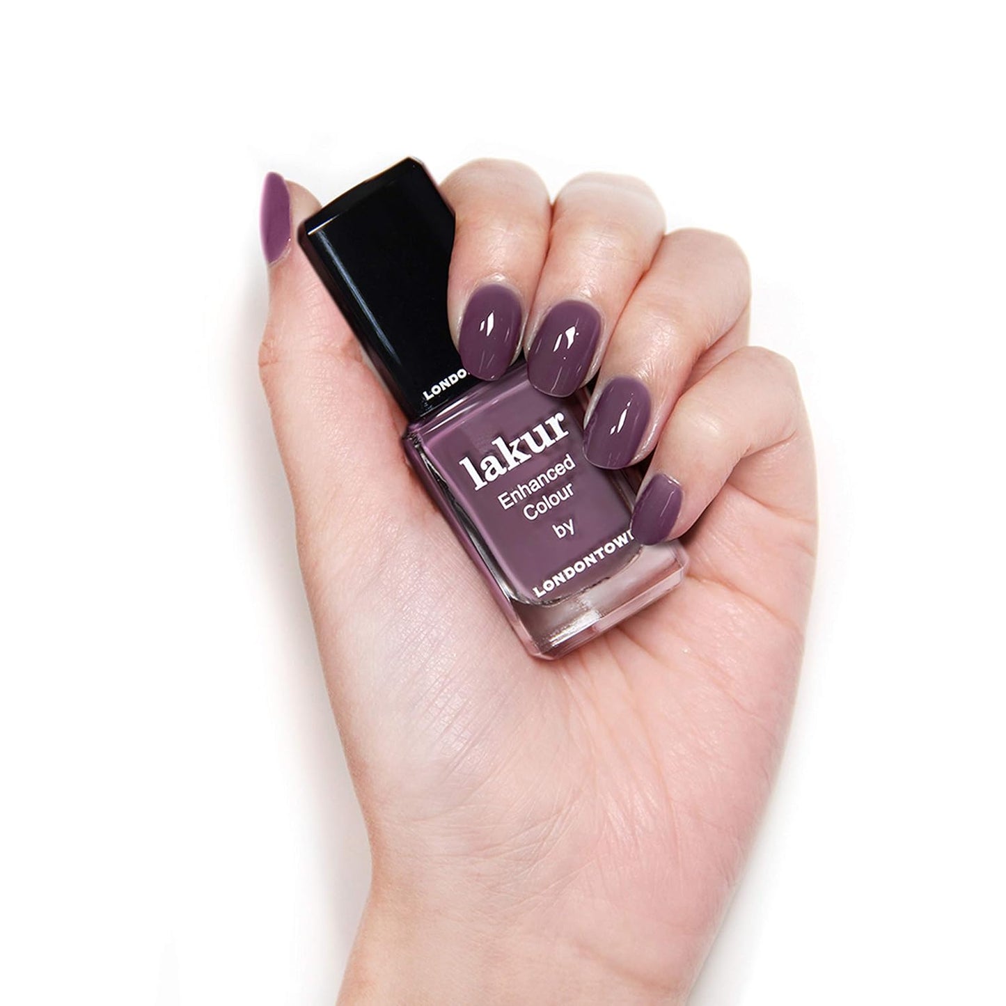 LONDONTOWN lakur Nail Polish - Chip-Resistant, Non-Toxic, Conditions & Hydrates Nails | Glossy Mauve Plum, Save the Queen, .40 fl oz