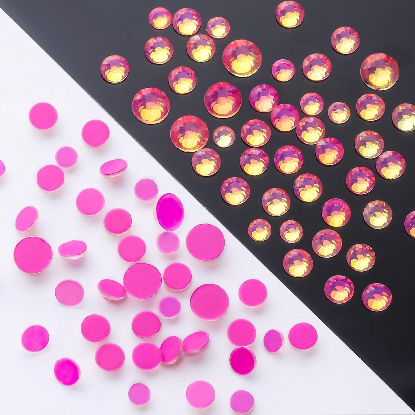 F Rose Flatback Rhinestones, Glass Rhinestones for Nail Art and Craft, Glue Fix, Loose Crystal Gemstones(F Rose, SS20, 1440pcs, 4.6-4.8mm)