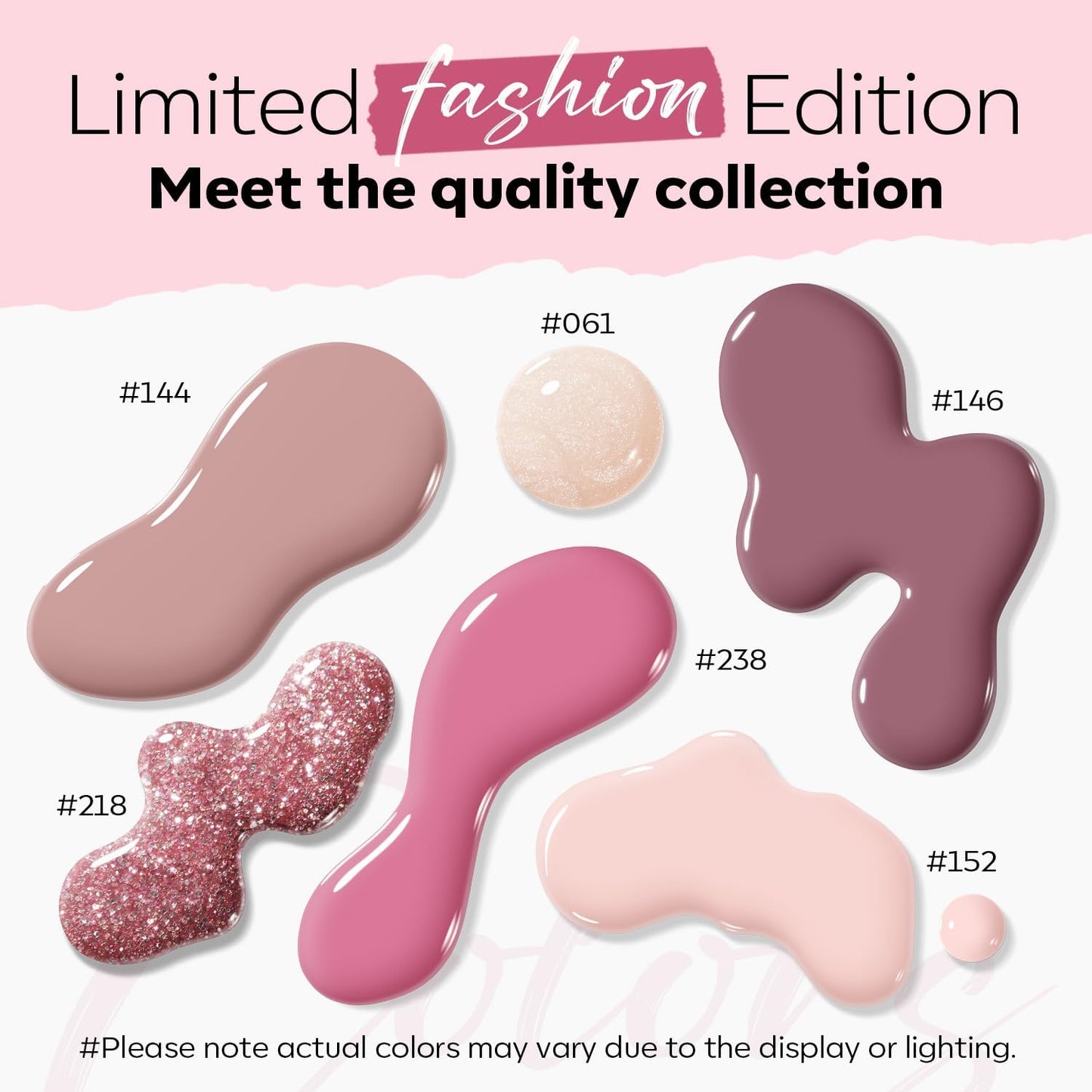 modelones Nail Polish Set 6 Colors, Milky White Pink Mini Nail Lacquer Kit Shimmer Nude Light Creamy Pink Glitter Violet Red Quick Dry Nail Art, DIY Home Travel Salon Manicure Gift for Women Girls