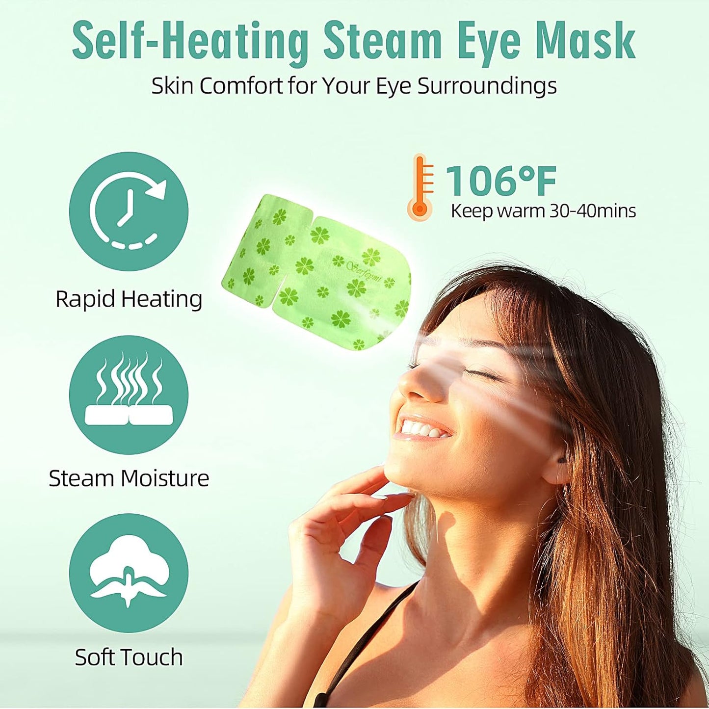 Serfeymi 22 Packs Steam Eye Mask Warming Eye Mask for Sleeping Soothe Dry Eye, Disposable Hot Compress Eye Steam Mask for Women - Upgraded Scent Unscented(8PCS)+ Chamomile(7PCS)+ Lavender(7PCS)