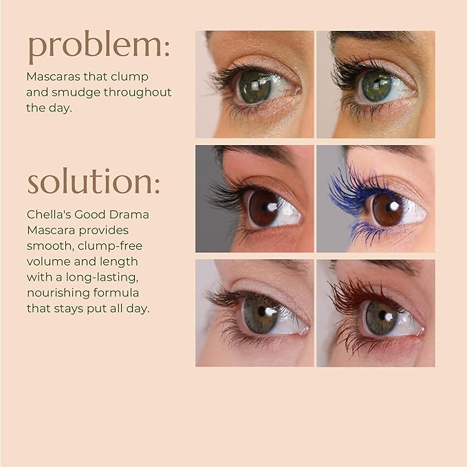 Chella Good Drama Vegan Mascara, 0.33 Fl. Oz (Burgundy)