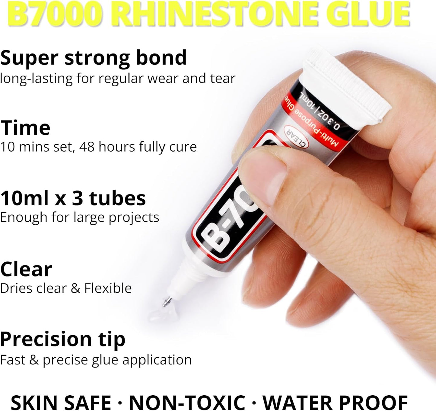 30000Pcs Resin Rhinestones Set for Crafting Bedazzling, Yellow Flatback Gems Jewels for Crafts Clothes Shoes Fabric Outfit Makeup, Flat Back Crystal 2-6mm with b 7000 Glue