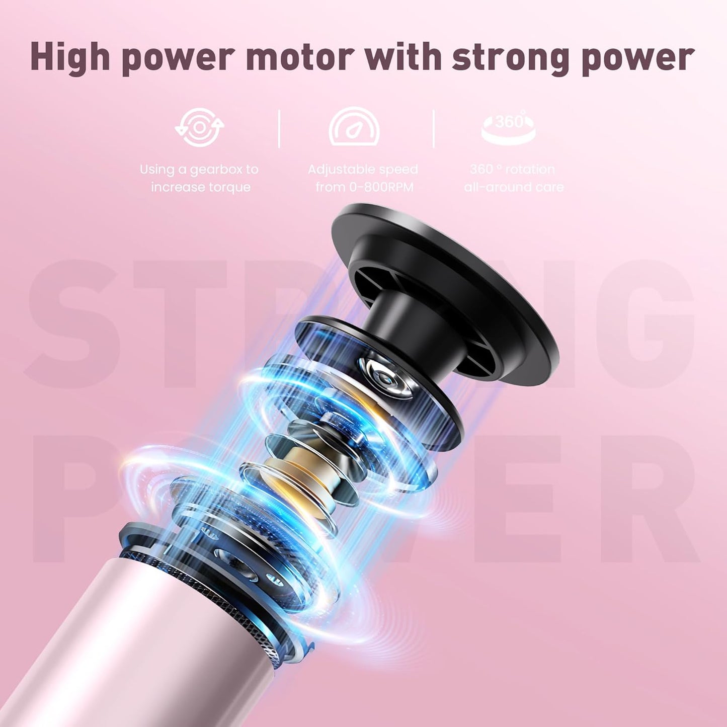 Electric Foot Callus Remover,2 in1 Rechargeable Callus Remover for Feet,9-Speed Wireless Electric Foot File Nail Grinder,Foot Scrubber Pedicure Tools for Dead Skin Dry Cracked Feet(Pink Fold)