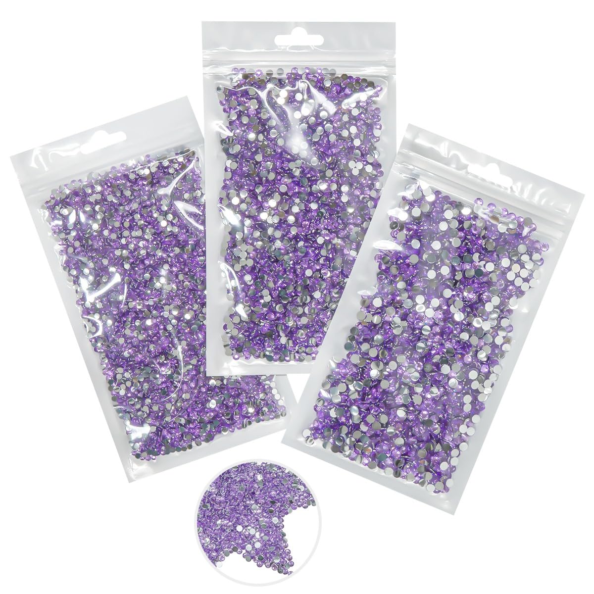 16000PCS Amethyst Purple Crystal Resin Rhinestones for Crafting Flatback Stones 3mm 4mm 5mm No-Hotfix Light Purple Diamonds Crystals Gems for Nails Face Eyes Makeup Tumblers Bottles DIY Crafts