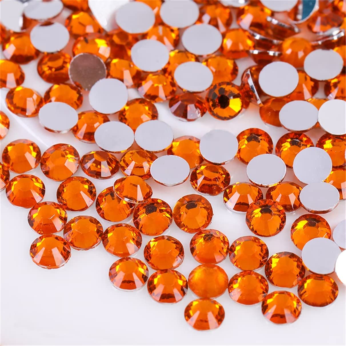 500 Pieces SS30 6mm Flatback Rhinestones Clear Glass Round Gems Crystals for Nail Art DIY Crafts Clothes Shoes Bags （Orange）
