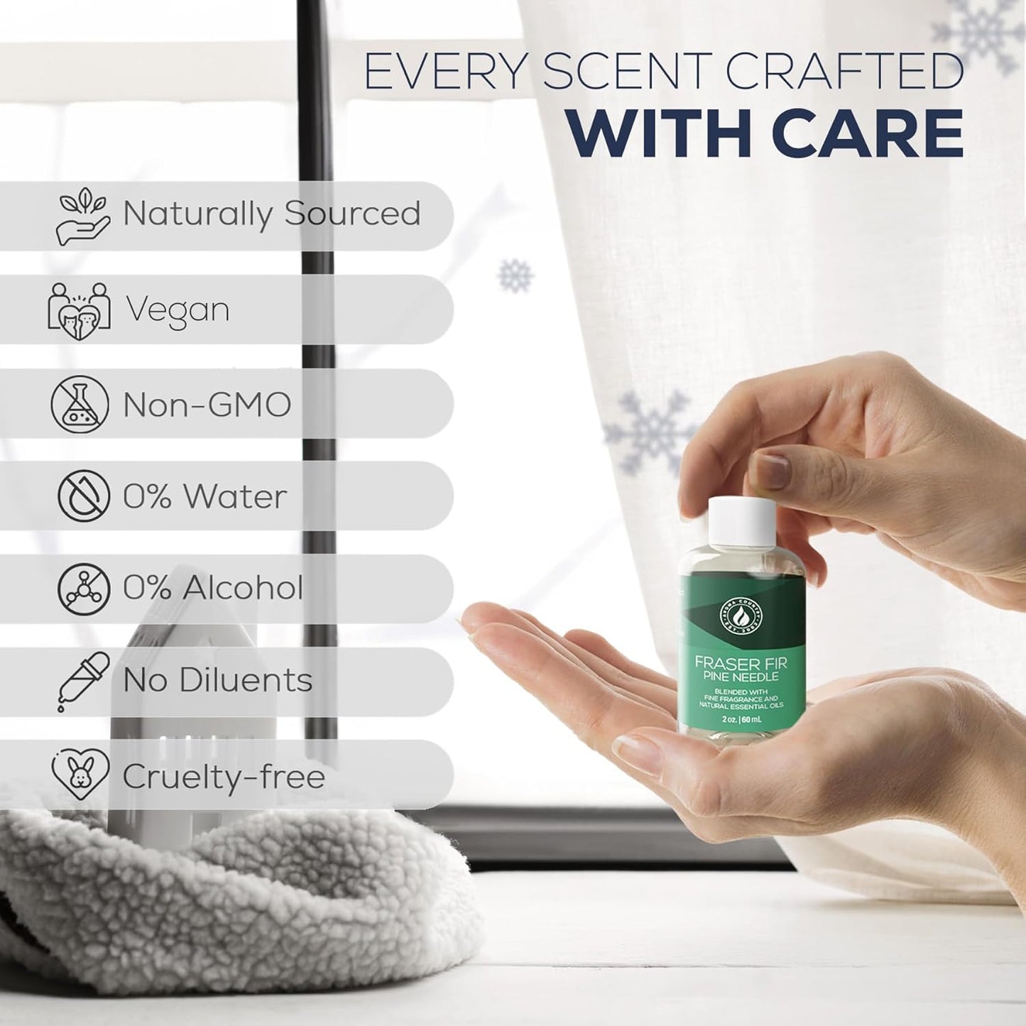 Aroma Country Winter Scent Gift Set – Essential Oils for Diffusers, Reed Diffusers & Oil Warmers | Apple Cinnamon, Fraser Fir, & Gingerbread Scents | Perfect for Home Fragrance