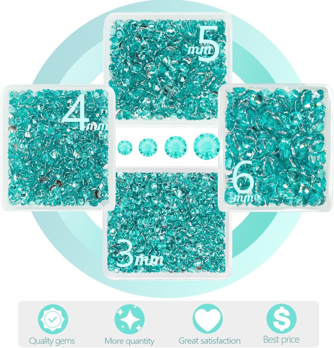 Aquamarine Resin Rhinestones w B7000 Jewelry Glue for Bedazzling Crafting Lake Blue Flatback Stones 3mm 4mm 5mm 6mm Water Blue Diamonds Crystals Gems Charms for Nails Face Body Tumbler Crafts