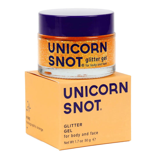 UNICORN SNOT Holographic Face Glitter & Body Glitter Gel: Glitter Makeup, Hair Glitter, Festival Rave and Anime Cosplay, Halloween Costume Makeup - Vegan & Cruelty Free, 1.7 oz Orange Glitter (Fire)