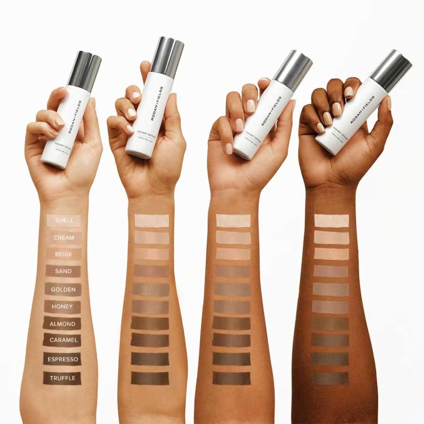 Rodan and Fields Radiant Defense Perfecting Liquid SPF 30 - Shell | 50 mL | 4-in-1 Makeup & Skin Care Beauty Solution | Sunscreen | Face Moisturizer | Light Skincare Foundation | Sunscreen for Face