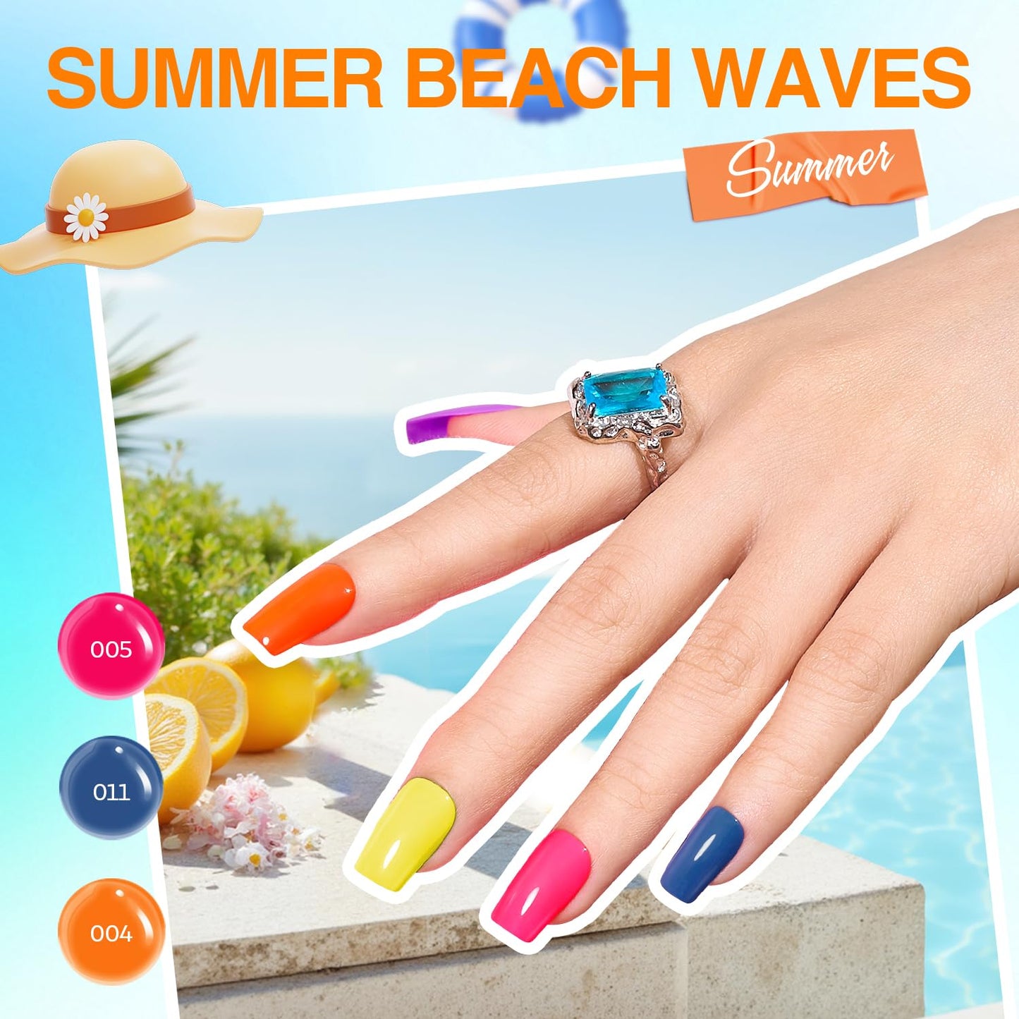 MEFA Gel Nail Polish Set, 23 Pcs Burgundy Red Brown Gel Polish Set Collection Summer Neon Classic Orange Black Navy Blue Glitter Nail Polish Starter Set with Glossy & Matte Top Base Coat Nail Art Gift