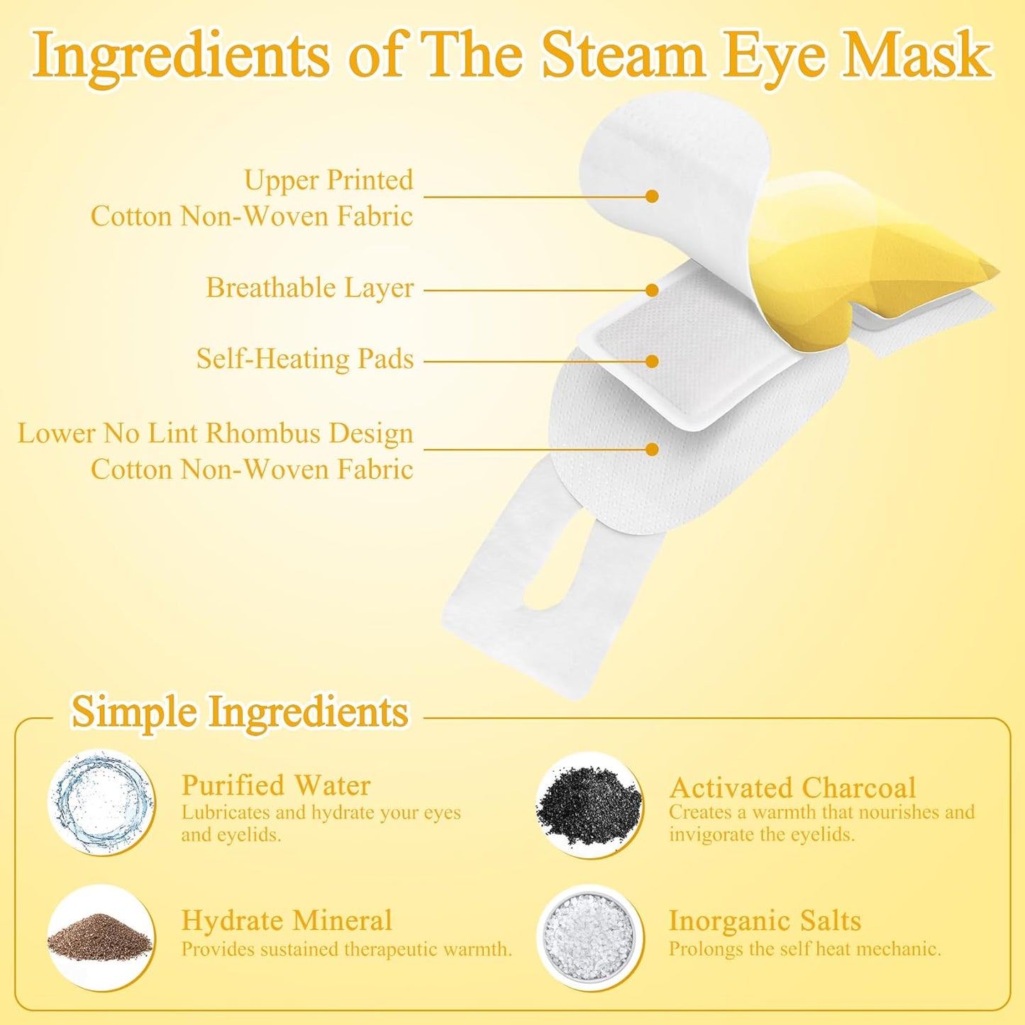 Steam Eye Mask, Heated Eye Mask for Sleeping, Warm Compress for Eyes, Self Heating Disposal Eye Mask Comfortable Sleep Mask for Home, Office, Spa, Travel Essentials (16Packs Chamomile)