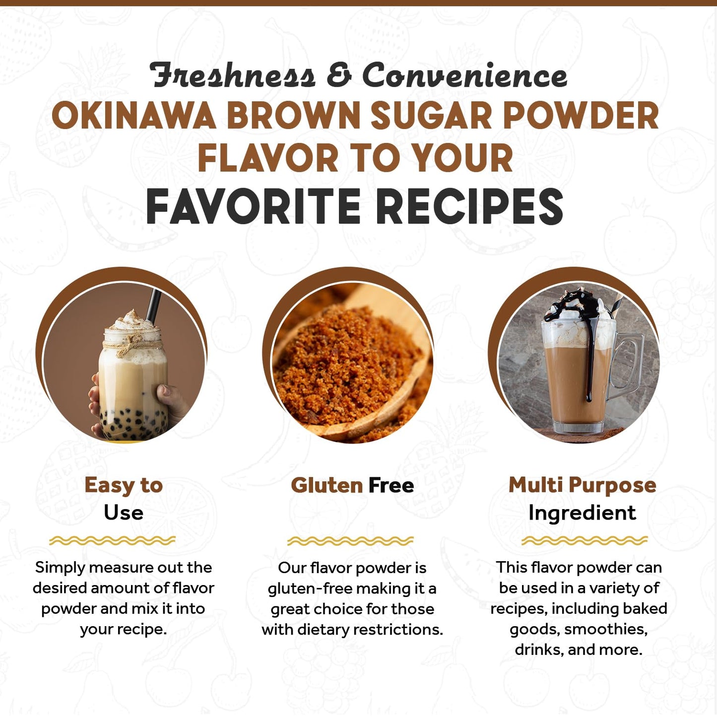 Fanale Premium Okinawa Brown Sugar Milk Tea Flavoring Powder | Perfect for Baking, Smoothies, Desserts and Drinks | Instant Flavoring Powder for Boba Milk Tea - 2.2 lb 1kg | PWD285
