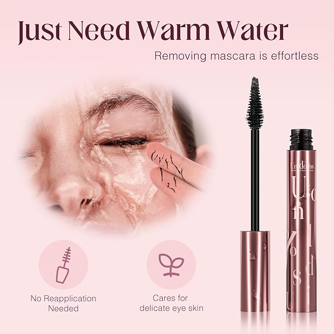 3 Pcs Unidollssbeauty Tubing Mascara and Blush Stick Set, Volume and Length Black Mascara Lengthening Long Lasting All Day, Washable Voluminous Tubing with a Random Accessory Included(04,05)