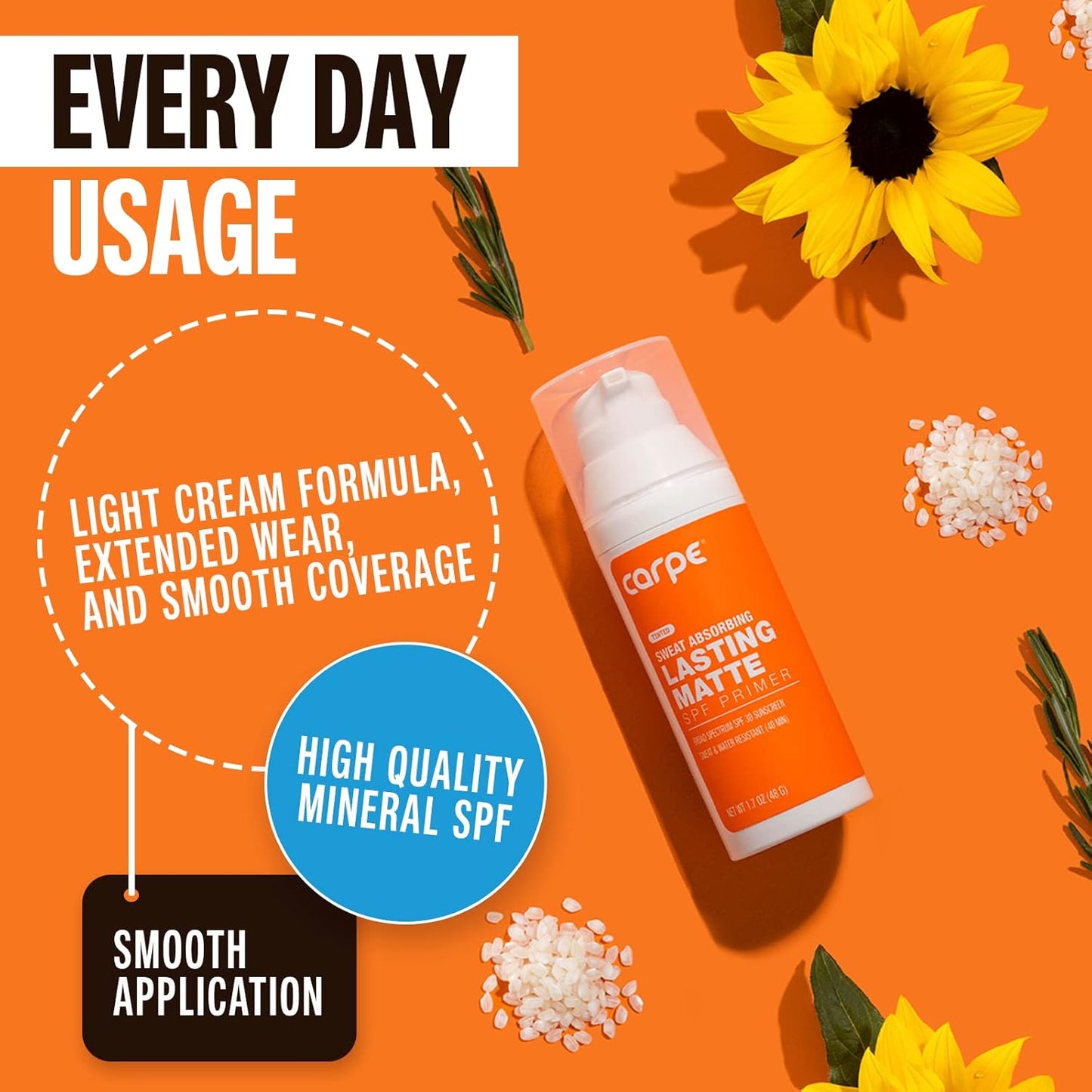 Carpe Primer Face Makeup Base ~New~ Zinc Mineral Sunscreen Face SPF 30, Lasting Matte Primer For Oily Skin And Tinted Sunscreen For Face