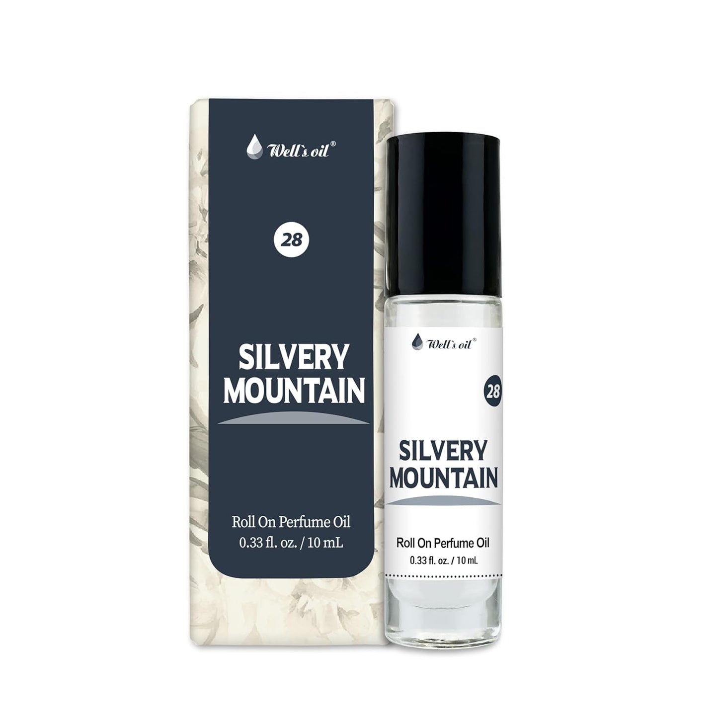 Well's Oil Well's Perfume Oil Roll-On 10 ml / 0.33 fl Oz I Clean, Rich, Pure Scent, Alcohol-Free, Oil Based, Long Lasting, Concentrated Roll-on Perfumes (Silvery Mountain)