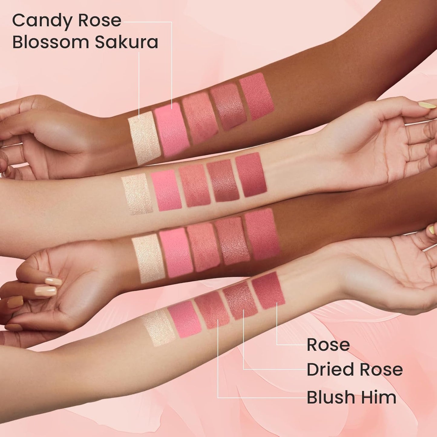 Blush Stick for Cheeks, Cream Blush with Heart-shaped, Blush Face Stick Multi-Use Lip and Cheek Tint, Waterproof Lightweight Easy to Blend Cream Blusher Makeup - Blossom Sakura