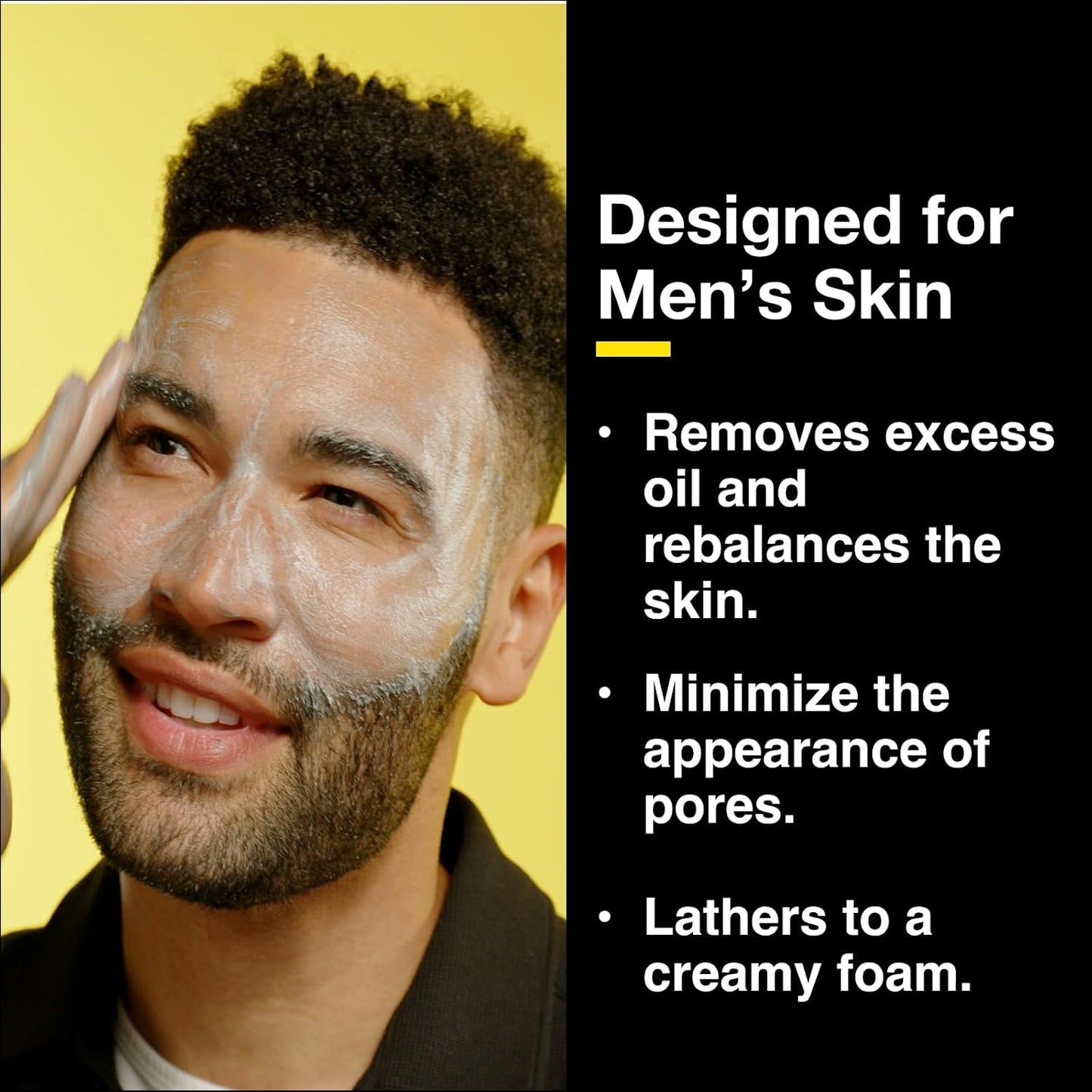 Lumin Charcoal Face Wash for Men Skincare - Daily Detox, Hydrating Face Cleanser, Removes Impurities, Exfoliates, Unclogs Pores, Controls Oil, Soothes Irritation, All Skin Types, 1 Pack