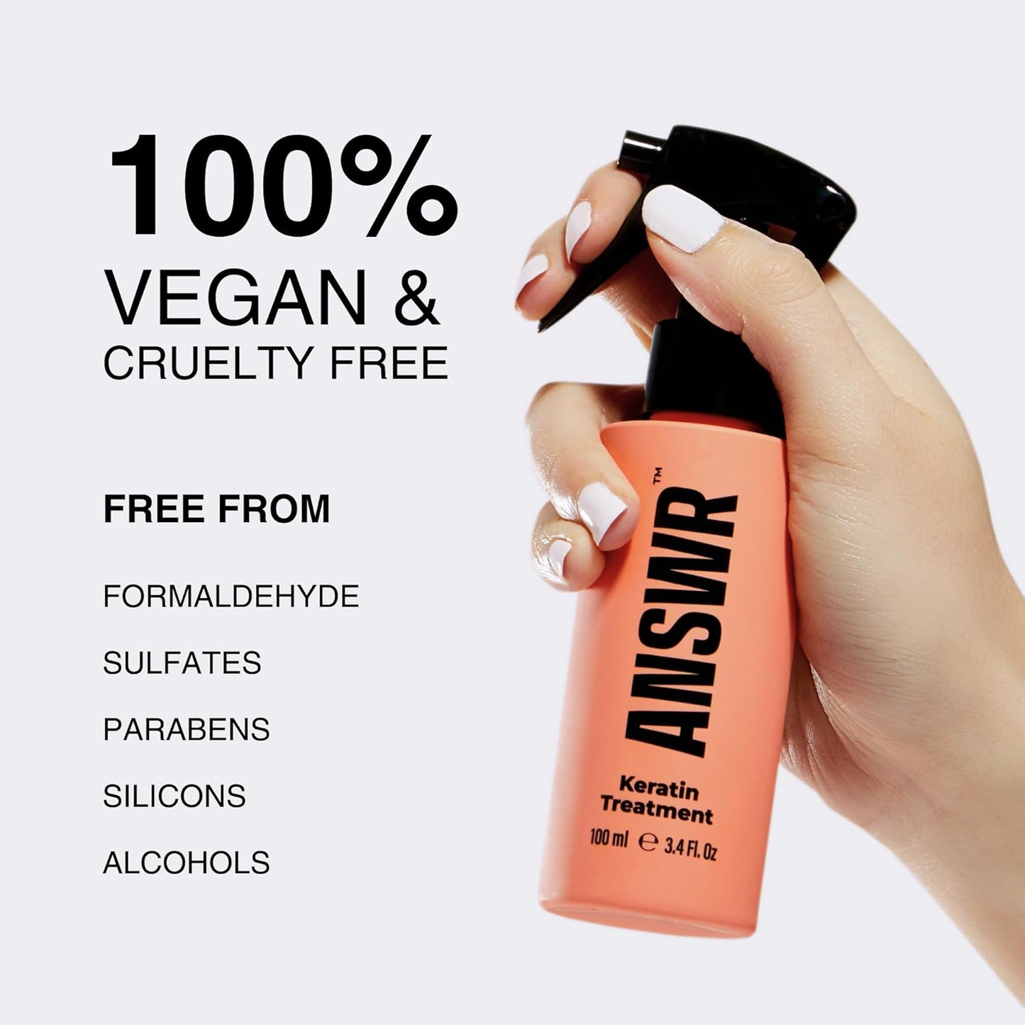 ANSWR At Home Brazilian Keratin Hair Treatment for All Hair Types – Deep Nourishment, Eliminates Frizz, Salon Results At Home, Sulfate-Free, Safe for Colored Hair, 90 Day Lasting results (Kit)