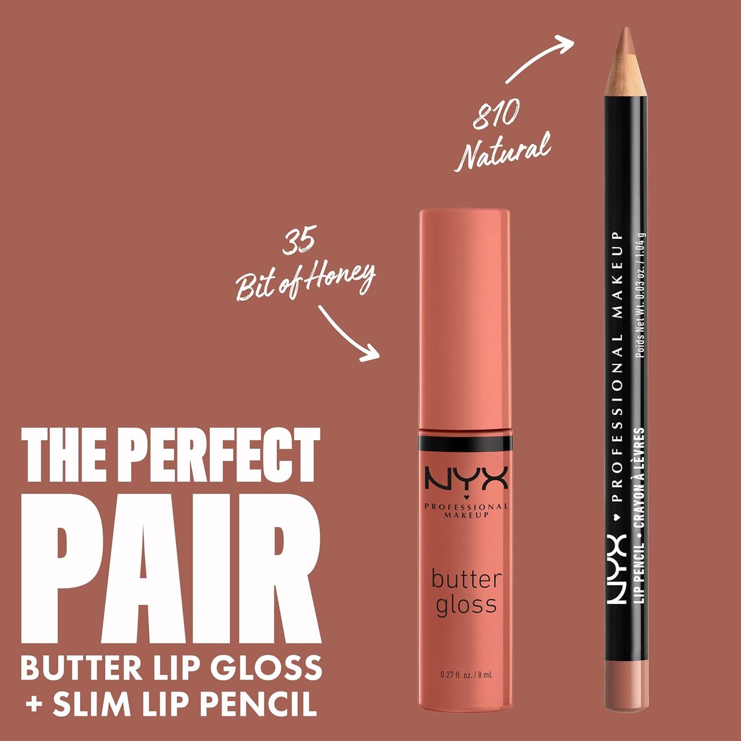 NYX PROFESSIONAL MAKEUP Butter Gloss, Non-Sticky Lip Gloss - Bit Of Honey (Peach Nude)